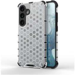 Mobigear Honeycomb Coque Samsung Galaxy S24 Coque arrière Rigide Anti-Chocs - Blanc