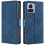 Mobigear Croco Housse Motorola Edge 30 Ultra Etui Porte-Monnaie - Bleu