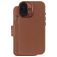 Decoded Detachable Wallet Housse iPhone 16 MagSafe Etui avec Coque Détachable en Cuir Véritable Porte-Monnaie - Tan
