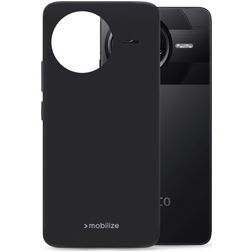 Mobilize Rubber Gelly Coque POCO F7 Pro Coque arrière en TPU Souple - Noir