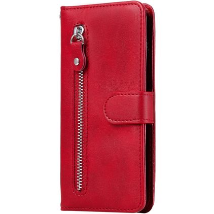 Mobigear Zipper Housse Xiaomi Mi Note 10 Lite Etui Porte-Monnaie - Rouge