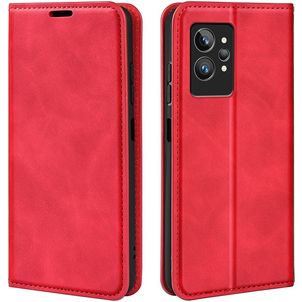 Mobigear Retro Slim Housse Realme GT2 Pro Etui Porte-Monnaie - Rouge