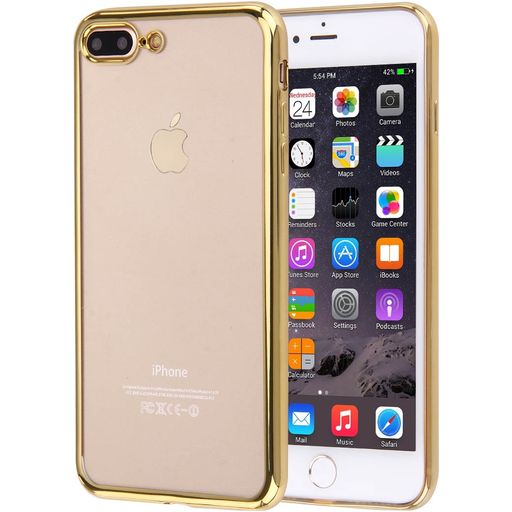 Mobigear Royal Coque iPhone 8 Plus Coque arrière en TPU Souple - Transparent / Or