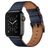 Mobigear Firenze Bracelet Cuir pour Apple Watch Fermeture boucle ardillon - 49/46/45/44 mm - Bleu foncé
