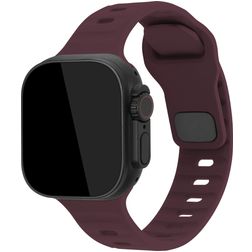 Mobilize Sports Bracelet Silicone Apple Watch Fermeture à clou et passant - 42/41/40/38 mm - Bordeaux