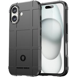 Mobigear Rugged Shield Coque iPhone 16 Plus Coque arrière en TPU Souple Anti-Chocs - Noir