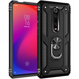 Mobigear Armor Ring Coque Xiaomi Mi 9T Coque arrière Rigide Anti-Chocs avec Anneau-Support - Noir