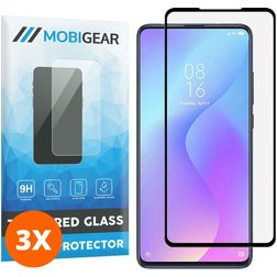 Mobigear Premium Xiaomi Mi 9T Verre trempé Protection d'écran - Compatible Coque - Noir (Lot de 3)