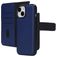 Mobiparts iPhone 15 MagSafe Coque Cuir véritable Étui 2en1 avec coque amovible Portefeuille - Bleu