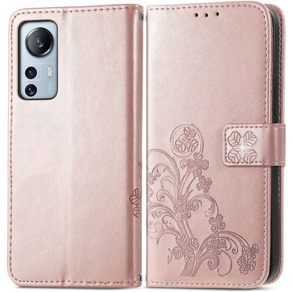 Mobigear Clover Xiaomi 12 Lite Étui Portefeuille - Rose doré