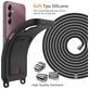 Mobigear Lanyard Card Samsung Galaxy A16 Coque avec cordon en Silicone et Porte-Cartes - Noir