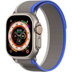 Dux Ducis YJ Bracelet Nylon Apple Watch Fermeture velcro - 49/46/45/44 mm - Bleu / Gris