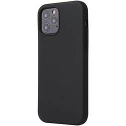 Mobigear Rubber Touch Coque iPhone 12 Coque arrière en Silicone - Noir
