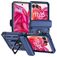 Mobigear Armor Ring Coque Motorola Razr 50 Coque arrière Rigide Anti-Chocs avec Anneau-Support - Bleu