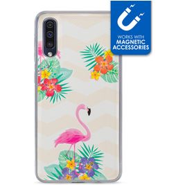 My Style Magneta Coque Samsung Galaxy A30s Coque arrière en TPU Souple - Flamingo
