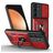 Mobigear Armor Ring Cam Slide Samsung Galaxy S26 FE Plastique rigide Coque arrière Antichoc avec bague de maintien et cache caméra coulissant - Rouge