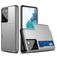 Mobigear Card Samsung Galaxy S21 Ultra Plastique rigide Coque arrière Antichoc avec porte-cartes - Argent