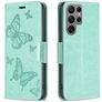 Mobigear Butterfly Housse Samsung Galaxy S23 Ultra Etui Porte-Monnaie - Vert