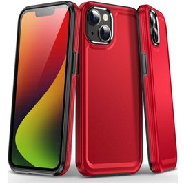 Mobigear Slim Armor Coque iPhone 15 Plus Coque arrière Rigide Anti-Chocs - Rouge