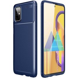 Mobigear Racing Coque Samsung Galaxy M51 Coque arrière en TPU Souple - Bleu
