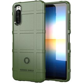 Mobigear Rugged Shield Coque Sony Xperia 10 III Coque arrière en TPU Souple Anti-Chocs - Vert