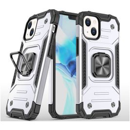 Mobigear Armor Ring Coque iPhone 13 Pro Coque arrière Rigide Anti-Chocs avec Anneau-Support - Argent