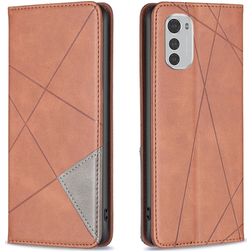 Mobigear Rhombus Slim Housse Motorola Moto E32s Etui - Marron