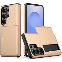 Mobigear Card Coque Samsung Galaxy S26 Ultra Coque arrière Rigide Anti-Chocs avec Porte-Cartes - Or Mobigear Card Coque Samsung Galaxy S26 Ultra Coque arrière Rigide Anti-Chocs avec Porte-Cartes - Or