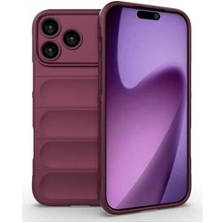 Mobigear Bumpy Coque iPhone 18 Pro Max Coque arrière en TPU Souple - Wine Red