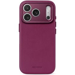 Decoded iPhone 18 Pro Max MagSafe Cuir véritable Coque arrière Antichoc - Aubergine