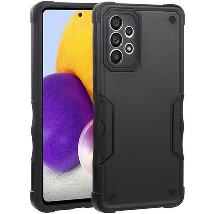 Mobigear Non-slip Armor Coque Samsung Galaxy A73 Coque arrière Rigide Anti-Chocs - Noir