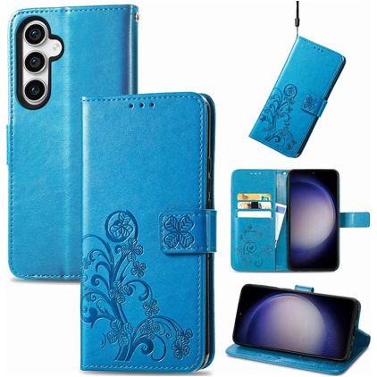Mobigear Clover Samsung Galaxy S23 FE Étui Portefeuille - Bleu