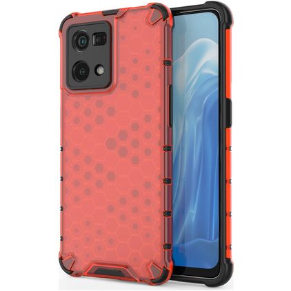Mobigear Honeycomb Coque OPPO Reno 7 4G Coque arrière Rigide Anti-Chocs - Rouge