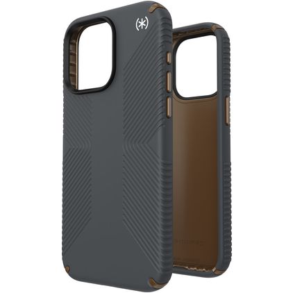 Speck Presidio2 Grip iPhone 15 Pro Max Plastique rigide Coque arrière Antichoc - Charcoal Grey