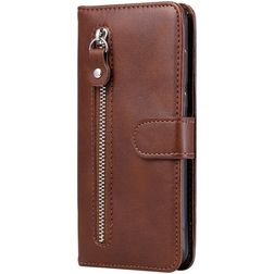 Mobigear Zipper Housse Xiaomi Mi Note 10 Lite Etui Porte-Monnaie - Marron