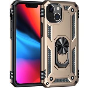 Mobigear Armor Ring Coque iPhone 13 Mini Coque arrière Rigide Anti-Chocs avec Anneau-Support - Or