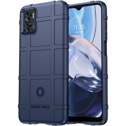 Mobigear Rugged Shield Coque Motorola Moto E22i Coque arrière en TPU Souple Anti-Chocs - Bleu