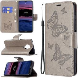 Mobigear Butterfly Housse Nokia G10 Etui Porte-Monnaie - Gris