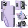 Mobigear Wallet Housse iPhone 15 Pro Etui Porte-Monnaie - Violet