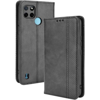 Mobigear Sensation Housse Realme C25Y Etui Porte-Monnaie - Noir