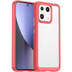 Mobigear Crystal Xiaomi 13 Plastique rigide Coque arrière - Transparent / Rouge