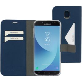 Mobiparts Classic Wallet Housse Samsung Galaxy J7 (2017) Etui Porte-Monnaie - Bleu