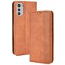 Mobigear Sensation Housse Motorola Moto E32 Etui Porte-Monnaie - Marron