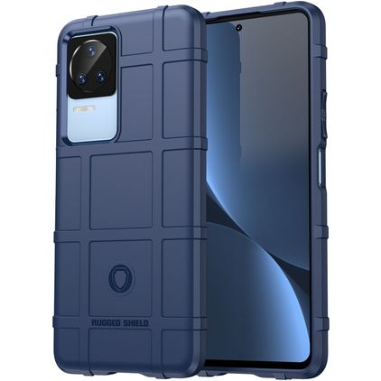 Mobigear Rugged Shield Coque POCO F4 Coque arrière en TPU Souple Anti-Chocs - Bleu