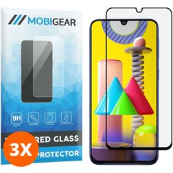 Mobigear Premium Samsung Galaxy M31 Verre trempé Protection d'écran - Compatible Coque - Noir (Lot de 3)