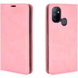 Mobigear Retro Slim Housse OnePlus Nord N100 Etui Porte-Monnaie - Rose