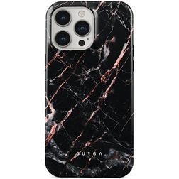 Burga Tough Coque iPhone 15 Pro Coque arrière Rigide Anti-Chocs - Rose Gold Marble