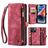 Caseme 008 Housse iPhone 15 Etui avec Coque Détachable Porte-Monnaie - Rouge
