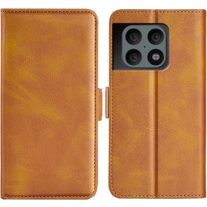 Mobigear Slim Magnet Housse OnePlus 10 Pro Etui Porte-Monnaie - Cognac