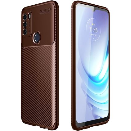Mobigear Racing Coque Motorola Moto G50 Coque arrière en TPU Souple - Marron